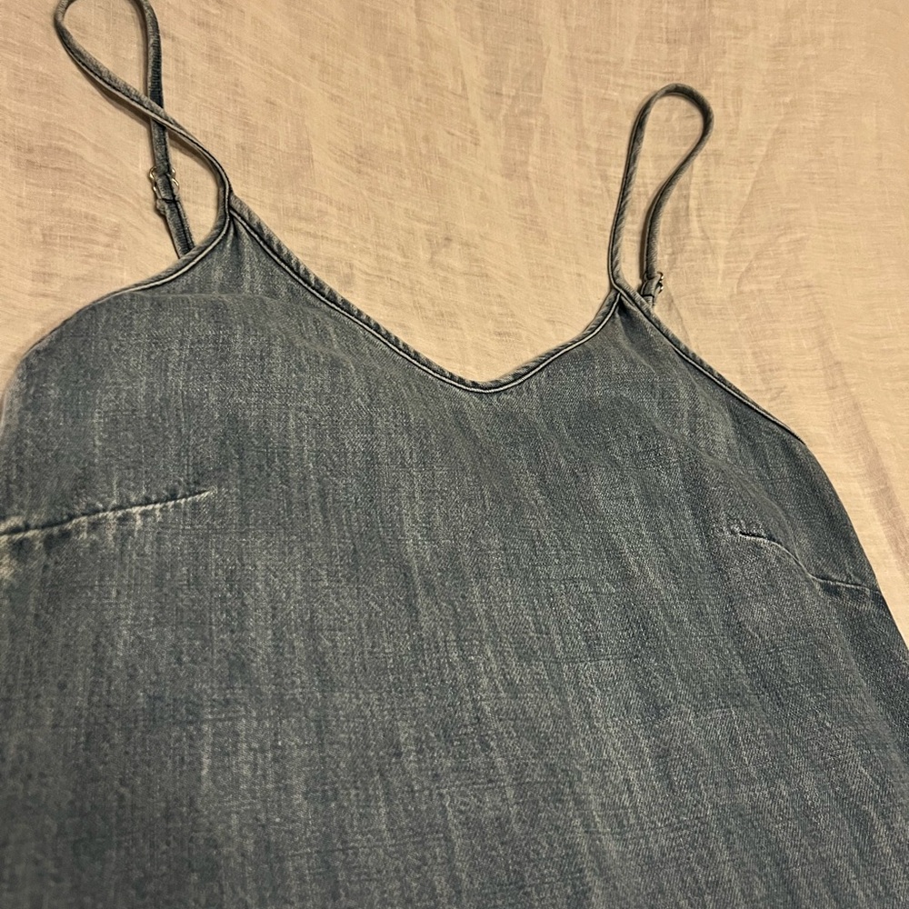 R+A Straight Cut Denim Maxi Dress, Size Small